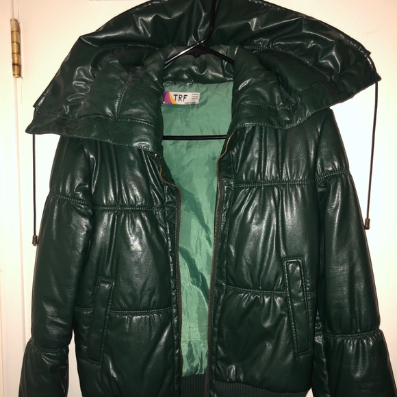 TRF, Green Leather Jacket - Picture 2 of 7